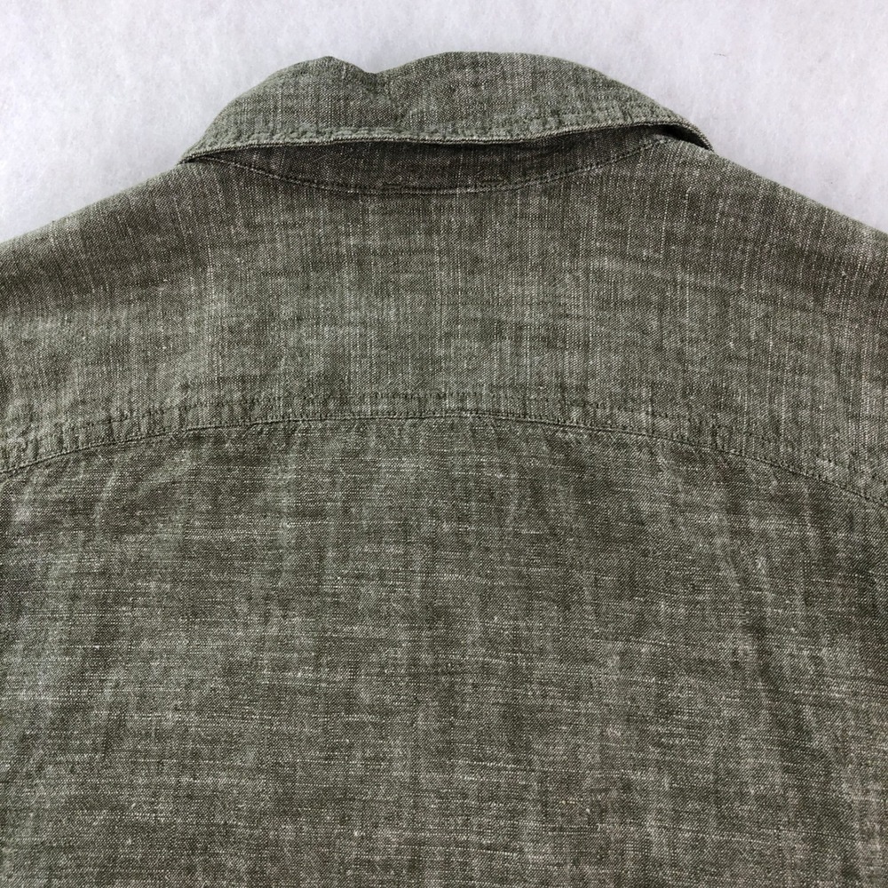 Mountain Hardwear Mens M Green Linen Blend Long Sleeve Button Up Shirt - Picture 5 of 14